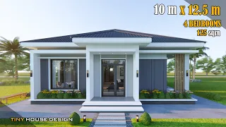 Small House Design | 10.00m x 12.50m (125 sqm) | 4 Bedrooms