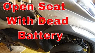 Piaggio MP3 How To Open The Seat With A Dead Battery