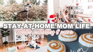 STAY AT HOME MOM ROUTINE| INDOOR TODDLER ACTIVITIES, WORKOUT, CLEAN & PANCAKES| Tres Chic Mama