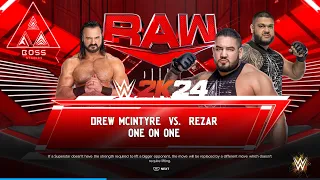 Drew McIntyre vs Rezar Showdown on RAW May 6, 2024 WWE 2K24 Gameplay