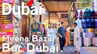 Dubai [4K] Famous Meena Bazar, Bur Dubai. Al Fahidi Walking Tour 🇦🇪