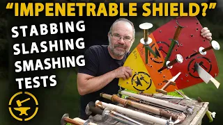 Leather Shield -  Stabbing, Slashing, Smashing tests - Part 4