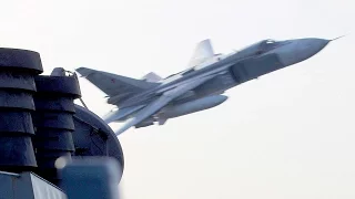 Russian Jets Buzz Over U.S. Navy Destroyer USS Donald Cook