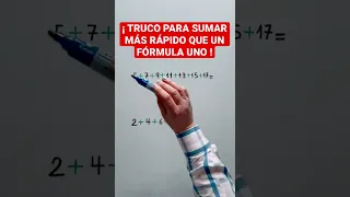 Truco matemático - TRUCO de MATEMÁTICAS para SUMAR MÁS RÁPIDO que un FÓRMULA UNO 🏎