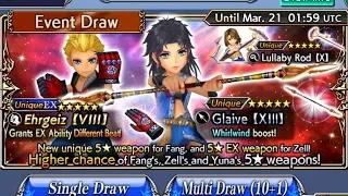 Dissidia Final Fantasy: Opera Omnia - Fang, Zell & Yuna Banner Draw Pulls