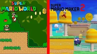 Recreating Super Mario World's 1-2 in Super Mario Maker 2 (SM3DW Style)