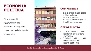 Presentazione Corso di Studio in Scienze Economiche a.a. 2020/2021