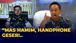 Marah! Panglima TNI Andika Perkasa Tegur Kasrem Merauke Main Handphone Saat Rapat