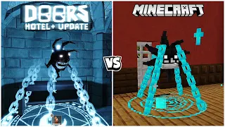 DOORS: HOTEL+ Update Addon in Minecraft PE vs Roblox