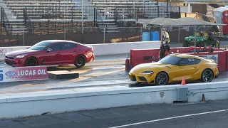 Toyota Supra vs Kia Stinger GT - drag race