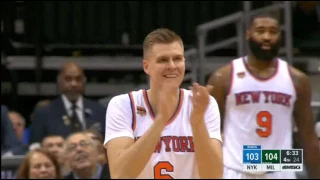 Unicorn brutalizes a Deer aka Kristaps Porzingis 30 seconds of omnipotence on Antetokounmpo