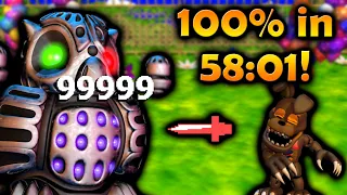 FNAF World SPEEDRUN - 100% in 58:01!