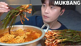 [와차밥]🔥🔥김치열라면 갓담근 파김치 먹방 SPICY NOODLES KOREAN FOOD MUKBANG ASMR REAL SOUND EATING SHOW COOKING RECIPE