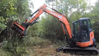 LOST IN A SWAMP!? Mulching For A Drainage Ditch With Prinoth M450e-900!