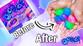 Squeezing and popping Unicorn Slime Balls /DIY OOZ-O’s Slime kit by Horizon Group USA
