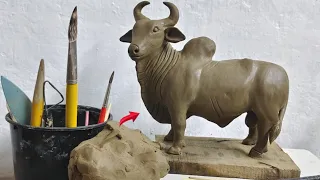 How To Make Bull With Clay || Easy To Make Bull Sculpture || clay modelling