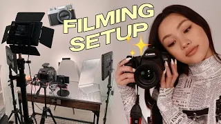 SMALL BEAUTY FILMING ROOM TOUR!✨(Lighting + Camera + Equipment +Tethering)