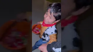 Mom pranks son while trick or treating #shorts