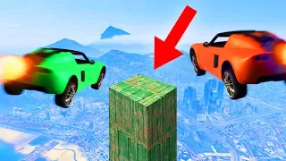 LAND ON THE IMPOSSIBLE PLATFORM CHALLENGE! (GTA 5 Funny Moments)