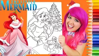 Coloring Ariel Christmas Little Mermaid Coloring Page Prismacolor Colored Pencil | KiMMi THE CLOWN