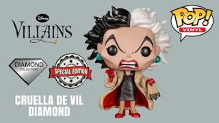 Cruella De Vil Diamond Funko Pop Vinyl Disney Villains Glitter Special Exclusive 101 Dalmatians