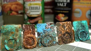Copper Patinas - How To Patina Copper Metal - Five Recipes - Verdigris, Liver of Sulphur, Vinegar