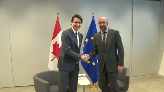PM Justin Trudeau meets with European Council President Charles Michel in Brussels– March 24, 2022