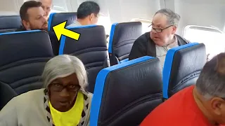 Man Angrily Mocks Black Woman On Plane, But He Has No Idea Who Is Behind Him!