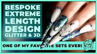 3D & Glitter Extreme length Bespoke Nails