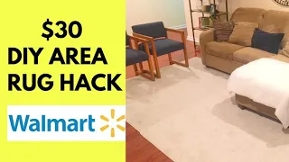 DIY Area Rug Hack I Cheap, No Sew