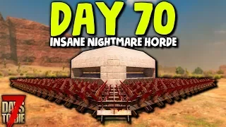 DAY 70 INSANE HORDE vs PILLBOX BUNKER BASE! | 7 Days to Die Alpha 18 Gameplay