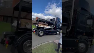 Truck hearse for his final journey. Funeral