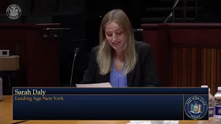 LeadingAge NY's Sarah Daly Testifies at State Senate Hearing on LTC Workforce - July 27, 2021