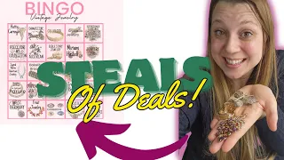 WOW! Incredible Vintage Jewelry Haul! | #lilyworksresellerbingo | Shop with Me Jewelry Unbagging