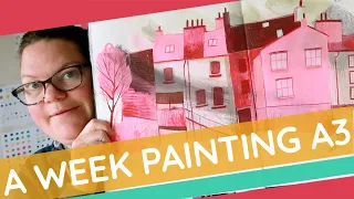A week in my A3 Sketchbook! Painting big and chatting about the Art  Process
