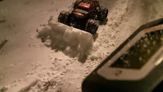 Traxxas Summit Plowing snow!