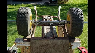 Super carrello per giardinaggio realizzato con le ruote di un trattorino tagliaerba