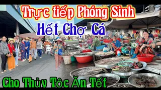 Trực tiếp Phóng sinh Hết Chợ Cá ( Cho Các loài thủy tộc Ăn Tết Sớm | Châu Phú