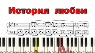 Очень красивая простая мелодия История любви на пианино.