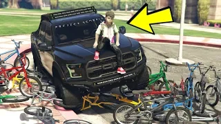 OKULDAKI BISIKLETLERI MONSTER ARABAM ILE EZDIM - GTA 5 GERÇEK HAYAT