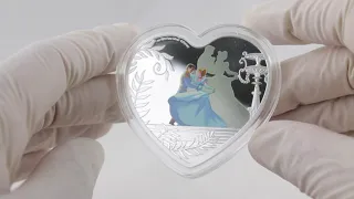 1 Oz Silver Disney Cinderella Heart-Shaped