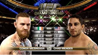UFC 189 Conor McGregor vs Chad Mendes Simulation - EA UFC Gameplay