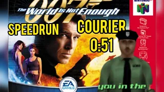 N64 007 Speedrun 0:51 Courier The World Is Not Enough Agent - James Bond / Nintendo / EA Games LVL 1