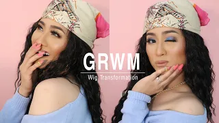 GRWM Full Makeup + Wig Transformation | AMAZING Wig Makeover!