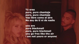 Shakira ft. Maluma - Chantaje - English Lyrics - Lyrics Spanish English - English Version