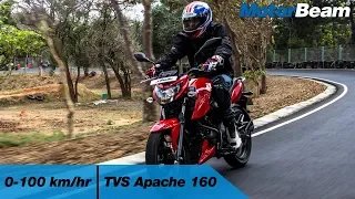 2018 TVS Apache 160 - 0-100 km/hr [VBOX] | MotorBeam