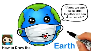 How to Draw the Earth wearing a Mask | Coronavirus Awareness Art