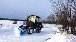 МТЗ-82.1.Опять снегопад, опять чистим!