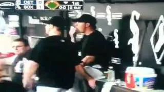 Alex Rios freaks out in dugout