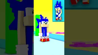 HELP BUILD A QUEEN RUN 3 CHALLENGE - Funny Minecraft Animation with Sonic #shorts